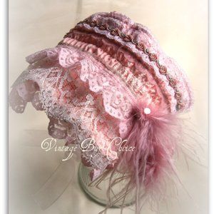NEW Stunning Fascinator Spring Bonnet, Tea Time Infant 0-3 Months